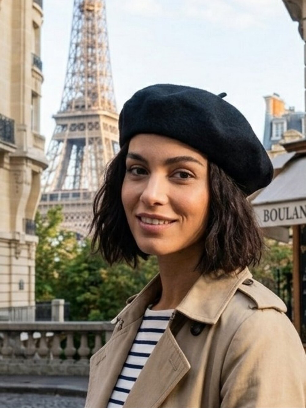 Laulhère Authentic Basque Beret - Noir Black 100% Pure Wool - Made in France -